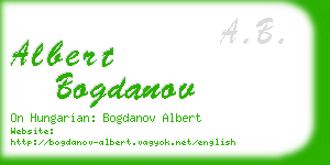 albert bogdanov business card